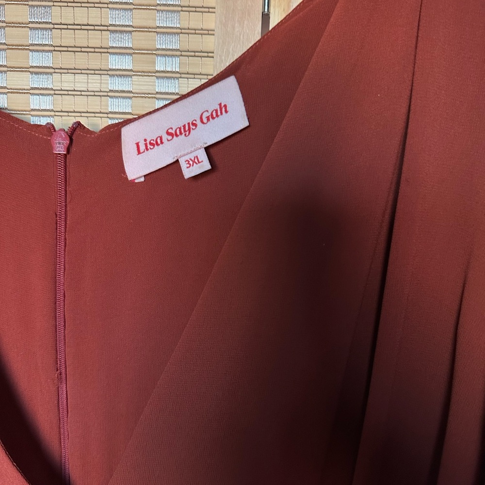 Lisa Says Gah Grace Midi Dress in Cognac - Picture 3 of 3